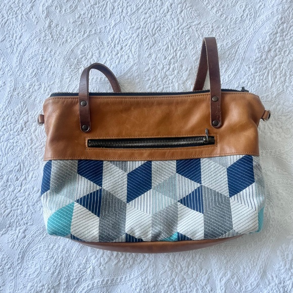 Canadian MARICLARO VIE+ PURSE Leather/canvas Purse Crossbody Bag One Of a Kind - Picture 6 of 6